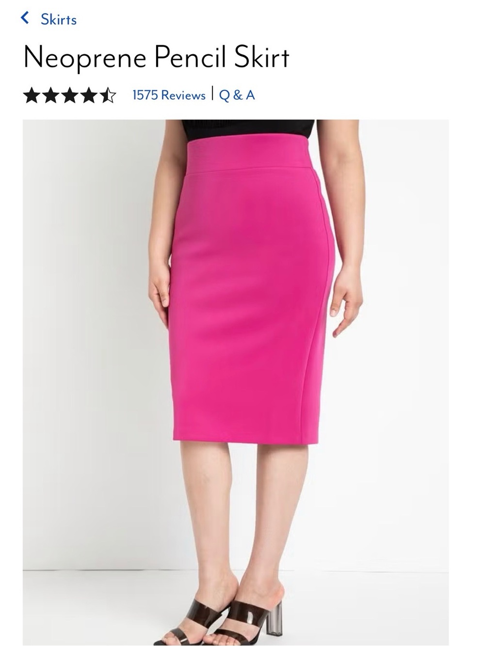 Eloquii Neoprene Pencil Skirt - Fuchsia Pink